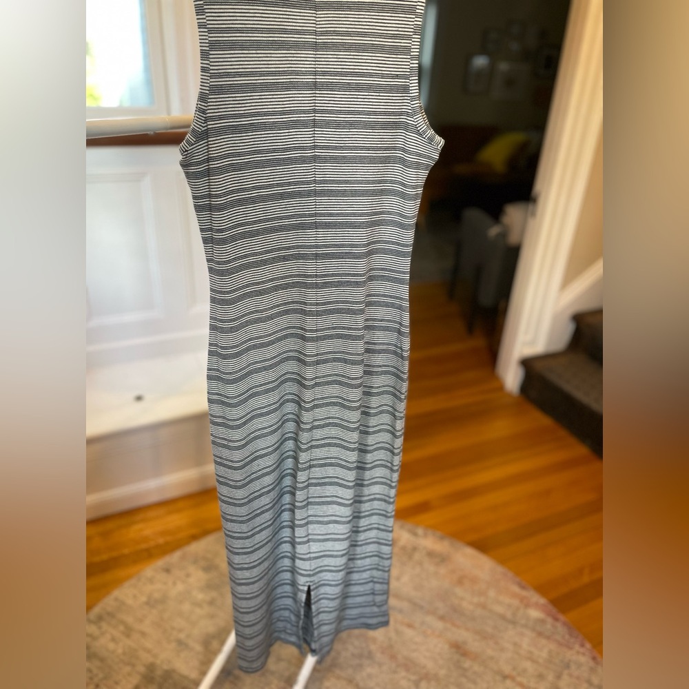 Marine Layer Lexi Rib Daytime Midi Dress in Black & White Stripe Size XS - Picture 6 of 7